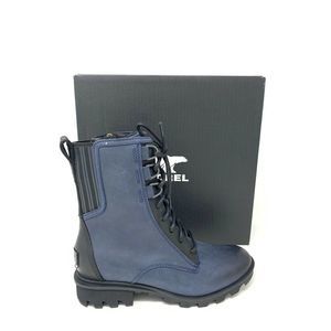 Sorel Blue Phoenix  Lace Up Waterproof  Moto Boots